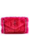 Saint Laurent Loulou Puffer Shoulder Bag Quilted Shearling Small (authentic Pre-loved)