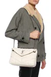 Saint Laurent Small Loulou Puffer Cotton Twill Shoulder Bag In White