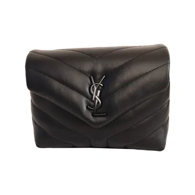 Saint Laurent Loulou Quilted Calfskin Crossbody Bag Black