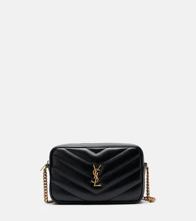 Saint Laurent Loulou Quilted Leather Camera Bag In Black