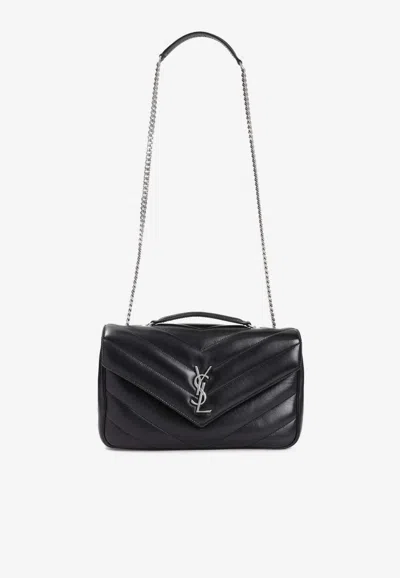 Saint Laurent Loulou Quilted Leather Crossbody Bag In Black