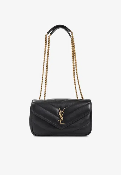 Saint Laurent Loulou Quilted Leather Shoulder Bag In Black