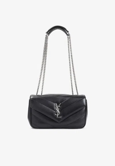 Saint Laurent Loulou Quilted Leather Shoulder Bag In Black