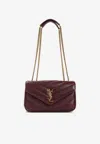 Saint Laurent Loulou Small In Quilted Lambskin In Burgundy