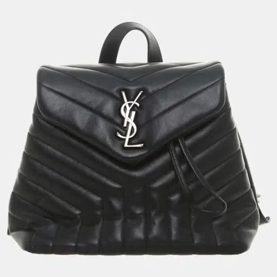 Pre-owned Saint Laurent Loulou Quilted Small Backpack In Black
