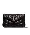 Saint Laurent Women Puffer Small Leather Shoulder Bag In Black