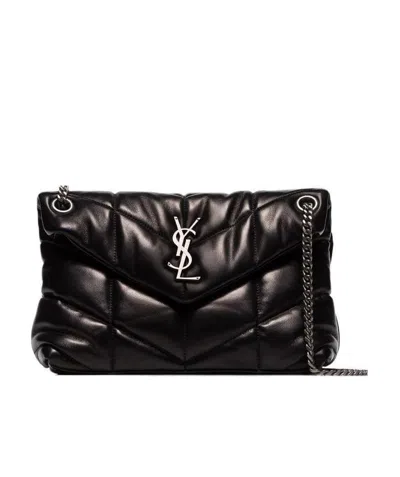 SAINT LAURENT SAINT LAURENT PUFFER LOGO PLAQUE SMALL SHOULDER BAG