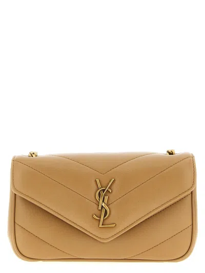 Saint Laurent 'loulou' Mini Crossbody Bag In Sand