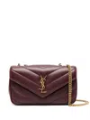 Saint Laurent Mini Lou Lou Quilted Leather Crossbody Bag In Burgundy