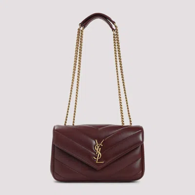 Saint Laurent Loulou Shoulder Bag In Burgundy