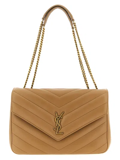 Saint Laurent Loulou Shoulder Bags Beige