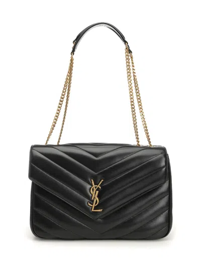 SAINT LAURENT LOULOU SHOULDER BAGS BLACK