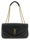 Saint Laurent Loulou Medium Ysl Chain Shoulder Bag In Quilted Leather In Black