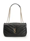 Saint Laurent Black Loulou Small Shoulder Bag In Black
