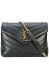 Saint Laurent Loulou Small Leahter Shoulder Bag In Black