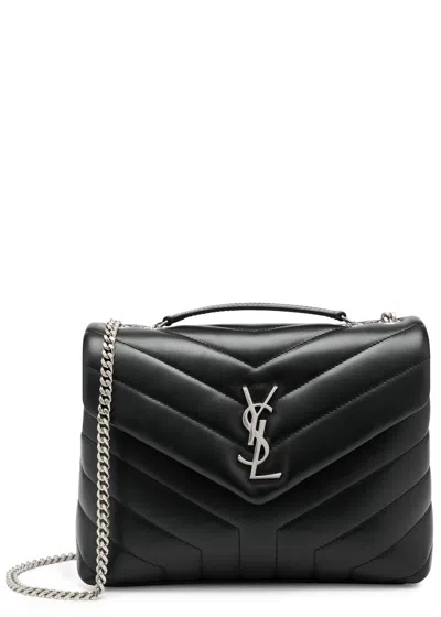 Saint Laurent Loulou Small Leather Shoulder Bag In Black
