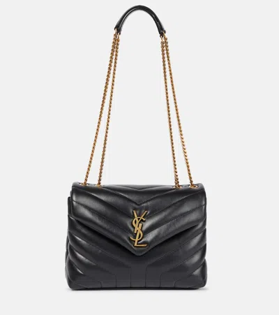 Saint Laurent Loulou Small Leather Shoulder Bag In Black