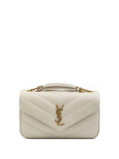 Saint Laurent Loulou Small Leather Shoulder Bag In Sand