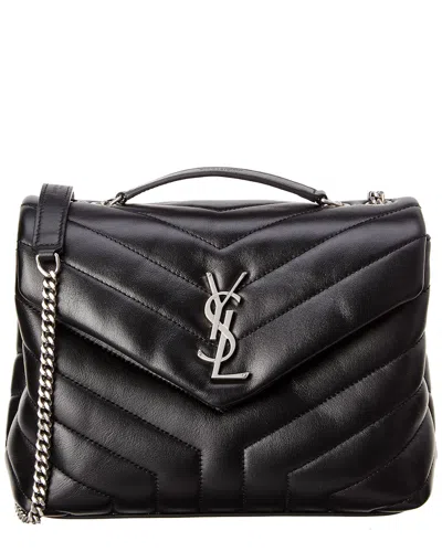 Saint Laurent Loulou Small Matelasse Y Leather Shoulder Bag In Black