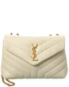Saint Laurent Loulou Small Matelasse Y Leather Shoulder Bag In White