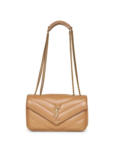 Saint Laurent Loulou Small Quilted Leather Bag By  In Sand