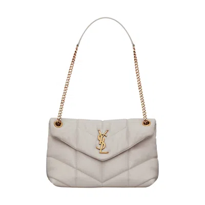 Pre-owned Saint Laurent Loulou Small Quilted Puffer Bag 'white' | Women's Size Onesize