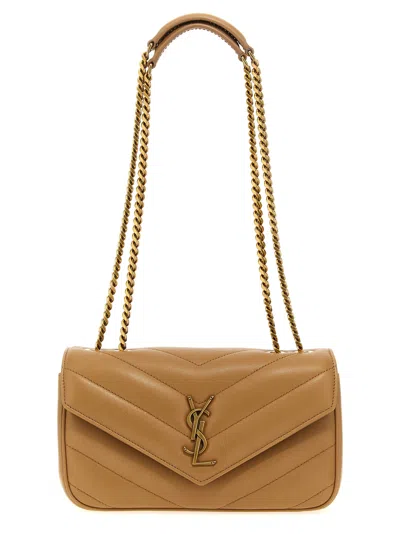 Saint Laurent Loulou Small Shoulder Bags Beige
