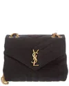 Saint Laurent Loulou Small Tweed Shoulder Bag In Black