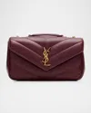 Saint Laurent Loulou Small Ysl Shoulder Bag In Quilted Leather In Burgundy