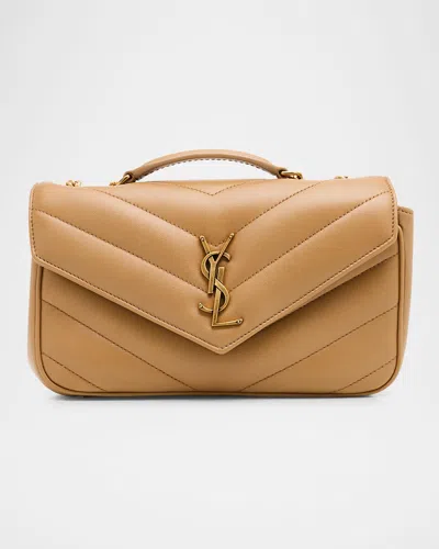 SAINT LAURENT LOULOU SMALL YSL SHOULDER BAG IN QUILTED LEATHER