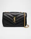Saint Laurent Loulou Small Ysl Shoulder Bag In Quilted Leather In Black