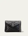 Saint Laurent Ladies Small Loulou Quilted Leather Shoulder Bag In Black