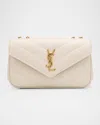 Saint Laurent Loulou Small Ysl Shoulder Bag In Quilted Leather In Sand