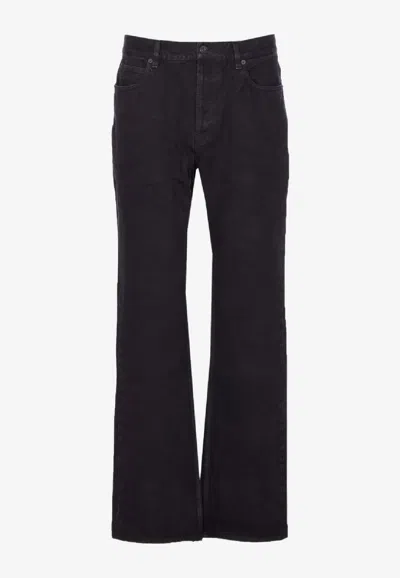 Saint Laurent Loulou Straight-leg Jeans In Black