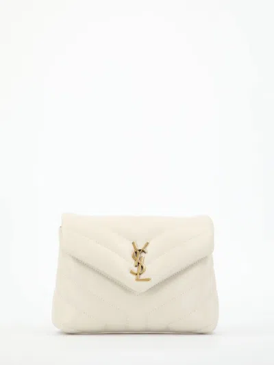 Saint Laurent Loulou Toy Crossbody Bag In Beige