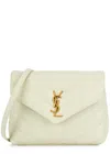 Saint Laurent Loulou Toy Leather Cross-body Bag, Bag, White In Silver
