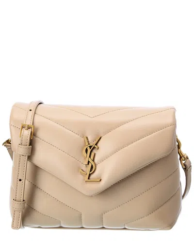 Saint Laurent Loulou Toy Matelasse Leather Shoulder Bag In Beige