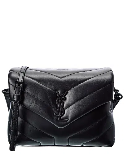 Saint Laurent Loulou Toy Matelasse Leather Shoulder Bag In Black