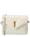 Saint Laurent Loulou Toy Matelasse Leather Shoulder Bag In White