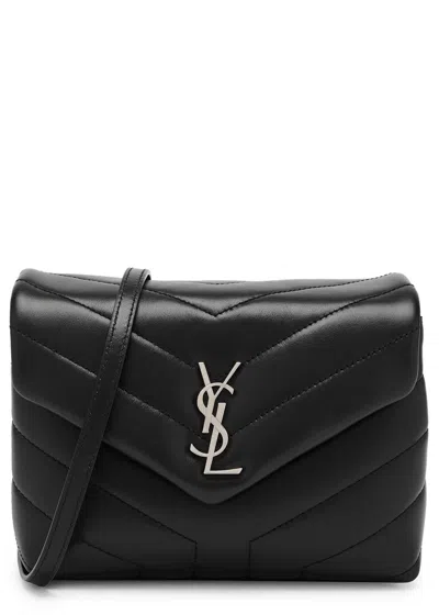 Saint Laurent Loulou Toy Quilted Leather Cross-body Bag In Black