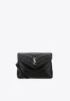 Saint Laurent Loulou Toy Quilted Leather Crossbody Bag In Black