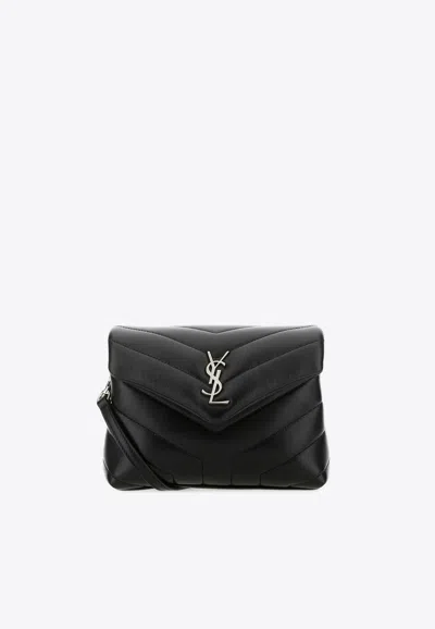 Saint Laurent Loulou Toy Quilted Leather Crossbody Bag In Black