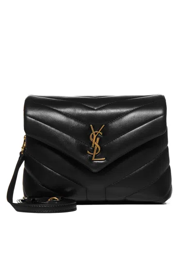 Saint Laurent Loulou Toy Small Leather Bag In Black