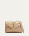 Saint Laurent Loulou Toy Ysl Crossbody Bag In Quilted Leather In Dark Beige