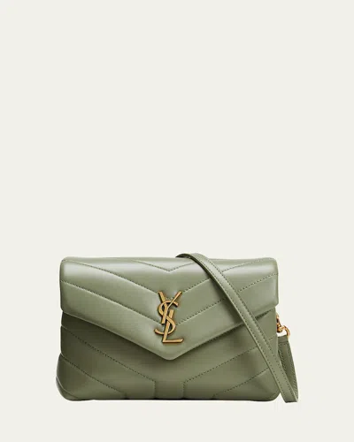 Saint Laurent Loulou Toy Ysl Crossbody Bag In Quilted Leather In Sage