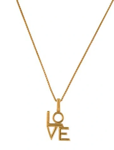 Pre-owned Saint Laurent Love Charm Pendant Necklace, 17" In Multi