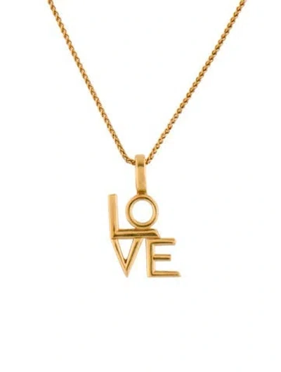 Pre-owned Saint Laurent 'love' Pendant Necklace, 17.25" In Multi
