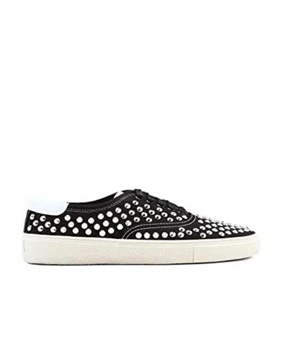 Saint Laurent Low Lace-up Sneakers In White