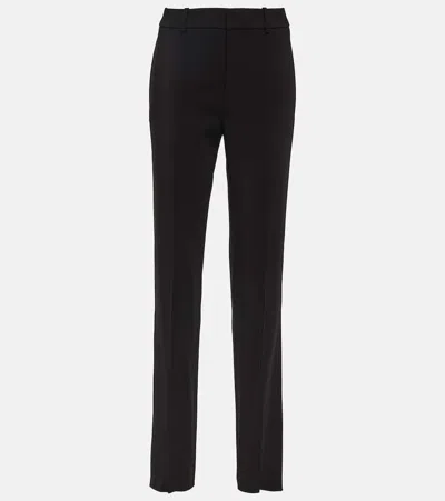 SAINT LAURENT LOW-RISE GABARDINE STRAIGHT PANTS