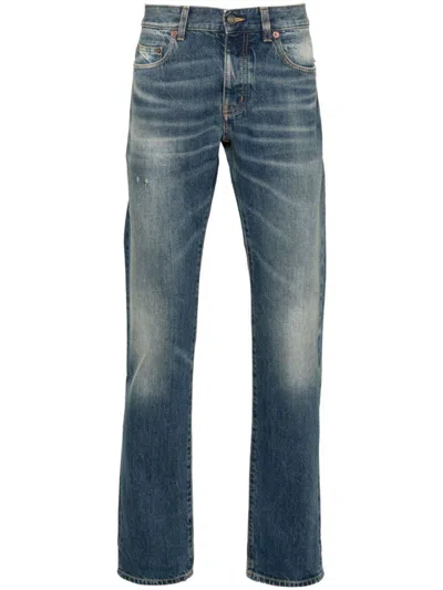 Saint Laurent Low-rise Slim-fit Jeans In Blue
